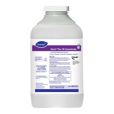 Oxivir® Five 16 One-Step Disinfectant 2.5 L Multi Surface Liquid Concentrate Accelerated Hydrogen Peroxide (AHP®) For J-Fill® 2/Case