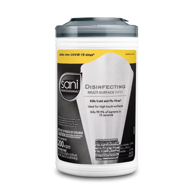 Sani-Cloth® Unscented One-Step Disinfectant Multi Surface Wipe Alcohol-Free 200 Count/Pack 6 Packs/Case 1200 Count/Case