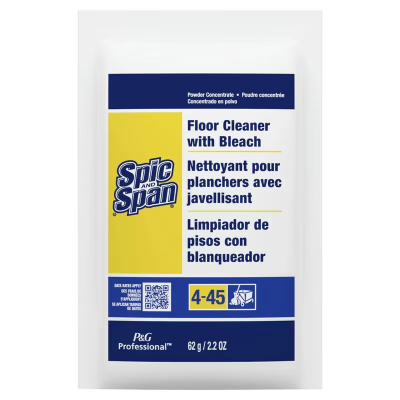 Spic and Span® Floor Cleaner 2.2 FLOZ Heavy Duty Multi Surface Powder Packet Bleach 45/Case