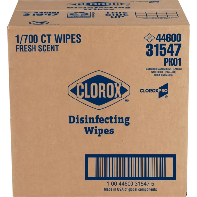Clorox® Fresh Scent One-Step Disinfectant Multi Surface Wipe Bleach-Free Antibacterial 700/Case