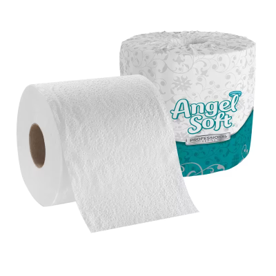 Angel Soft Professional® Toilet Paper & Tissue Roll 4X3.8 IN 2PLY White Embossed EPA Indicator 450 Sheets/Roll