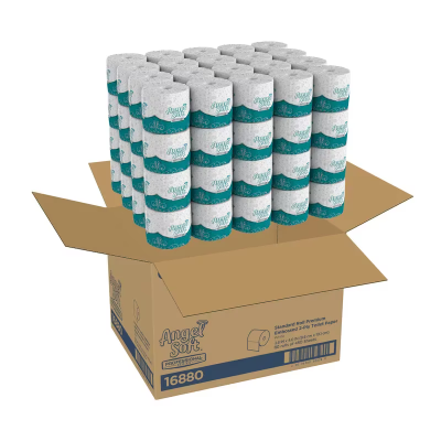 Angel Soft Professional® Toilet Paper & Tissue Roll 4X3.8 IN 2PLY White Embossed EPA Indicator 450 Sheets/Roll