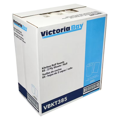 Victoria Bay Household & Kitchen Roll Paper Towel 10.98 IN 2PLY Virgin Paper White Embossed 85 Sheets/Roll 30 Rolls/Case