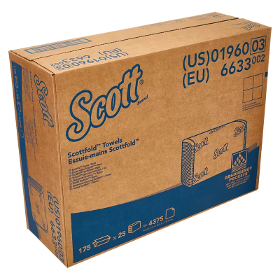 Kleenex® ScottFold Folded Paper Towel 7.8X12.4 IN White 175 Sheets/Pack 25 Packs/Case 4375 Sheets/Case