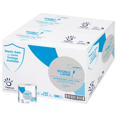 Toilet Paper & Tissue Roll 3.5IN X248FT 1PLY White 4.33IN Roll 1.61IN Core Diameter 96 Rolls/Case