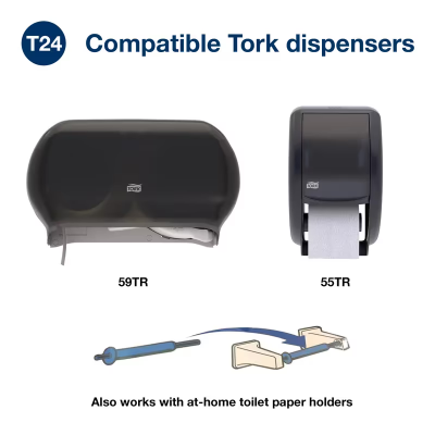 Tork Toilet Paper & Tissue Roll T24 3.75X3.96 IN 156.25 FT 2PLY White Standard Universal 500 Sheets/Roll 96 Rolls/Case