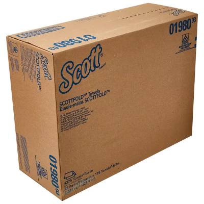 Kleenex® ScottFold Folded Paper Towel 9.4X12.4 IN White 175 Sheets/Pack 25 Packs/Case 4375 Sheets/Case