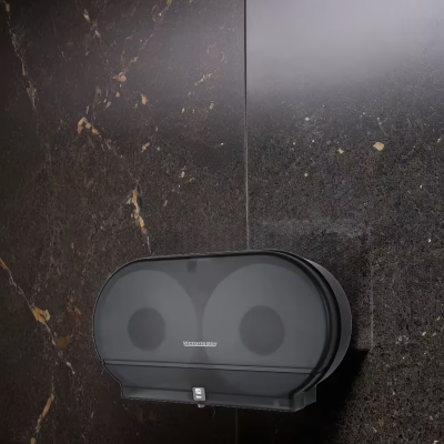 Victoria Bay Toilet Paper Dispenser 9X5.37X20.23X11.71 IN Black Translucent 2-Roll Jumbo Jr (JRT) Side-by-Side 1/Each