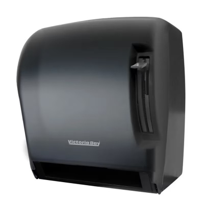 Victoria Bay Paper Towel Dispenser 9.61X11.88X13.71 IN Plastic Black Translucent 1-Roll Push Lever 1/Case