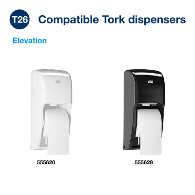 Tork Advance Toilet Paper & Tissue Roll T26 3.75X3.77 IN 312.5 FT 2PLY High Capacity 1000 Sheets/Roll 36 Rolls/Case