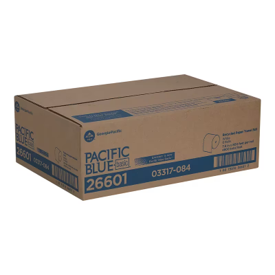 Pacific Blue Basic Roll Paper Towel 7.87IN X800FT 1PLY White Standard Roll EPA Indicator 6 Rolls/Case