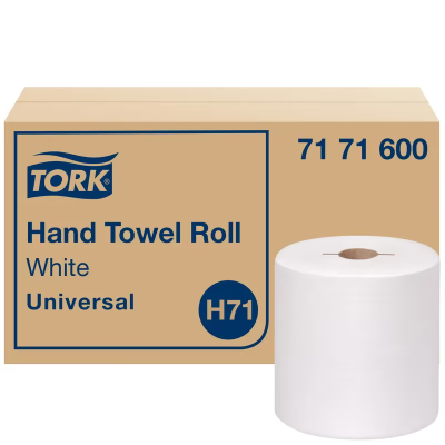 Tork Roll Paper Towel H71 7.5IN X630FT White Standard Roll Embossed Universal Refill 1.925IN Core Diameter 6 Rolls/Case