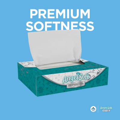 Angel Soft Professional® Facial Tissue 8X5 IN 2PLY White 1/2 Fold 50 Sheets/Pack 60 Packs/Case 3000 Count/Case
