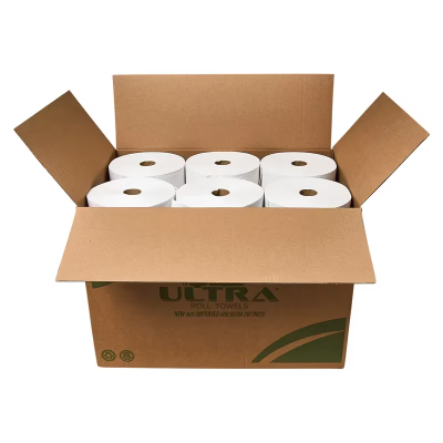 Roll Paper Towel 8IN 800 FT White Standard Roll 1.5IN Core Diameter 12 Rolls/Case