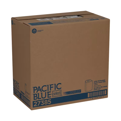 Pacific Blue Select Household & Kitchen Roll Paper Towel 8.8X11 IN 2PLY White 85 Sheets/Roll 30 Rolls/Case