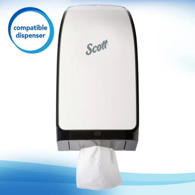 Scott® Toilet Paper & Tissue Sheets 4.5X8.3 IN 2PLY White Interfold High Capacity 250 Sheets/Roll 36 Rolls/Case