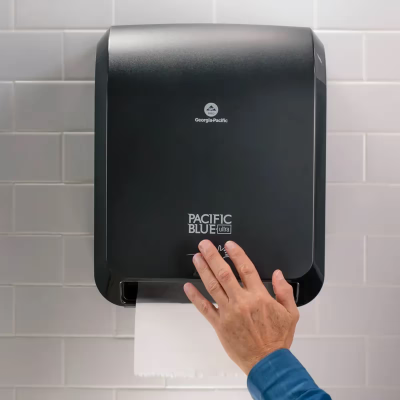 Pacific Blue Ultra™ Paper Towel Dispenser 9X12.9X16 IN Wall Mount Black 1-Roll Touchless High Capacity Automatic 1/Each