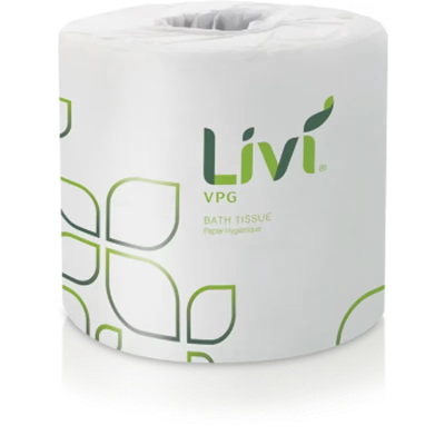 Livi® Toilet Paper & Tissue Roll 4.06X3.74 IN 2PLY White Embossed 1.77IN Core Diameter 400 Sheets/Roll 96 Rolls/Case