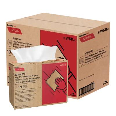 Cascades PRO Cleaning Wipe 9.25X12.5 IN PP White Multifold High Performance Pop-Up 1760/Case