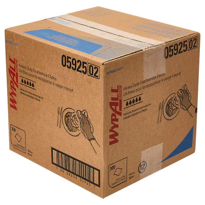 WypAll® X70 Food Service Cleaning Towel 23.5X12.5 IN Heavy Duty HydroKnit White 1/4 Fold 300/Case