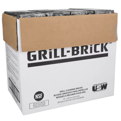 3M™ GB12 Grill Brick 4X3.5 IN Heavy Duty Fiberglass Gray Rectangle Industrial Wrapped 1 Count/Pack 12 Packs/Case