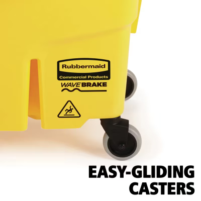 WaveBrake® Mop Bucket & Wringer 35 QT Plastic Yellow Side Press 1/Each