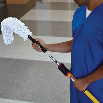 Executive Series™ HYGEN Dusting Wand & Duster 28.40X1.13X1.13 IN Microfiber White Quick Connect Flexi Wand 1/Each