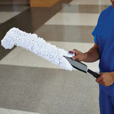 Executive Series™ HYGEN Dusting Wand & Duster 28.40X1.13X1.13 IN Microfiber White Quick Connect Flexi Wand 1/Each