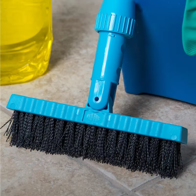 Carlisle Foodservice Products® Flo-Pac® Grout & Tile Brush 7.5 IN Plastic Nylon Blue Pivoting 1/Each