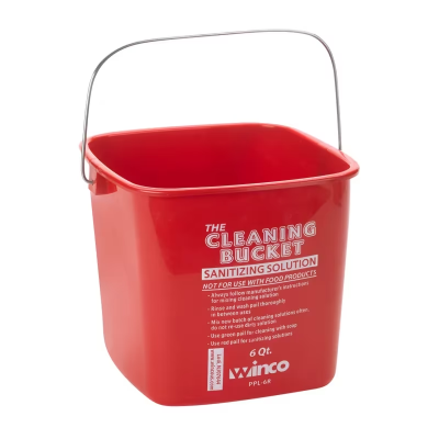 6Qt Cleaning Bucket Red Sanitizing Solution