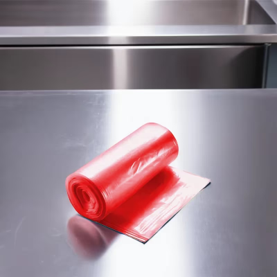 Victoria Bay Can Liner Biohazard Bag 40X46 IN 45 GAL Red LLDPE 1.3MIL Roll 20 Count/Roll 5 Rolls/Case