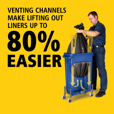 Slim Jim® 1-Stream Recycling Bin 11X22X30 IN 23 GAL 92 QT Blue Rectangle Resin Venting Channels Slim 1/Each