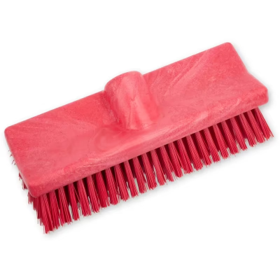 Sparta® Deck Brush 10 IN Plastic Red Color Coded Bi-Level 1/Each