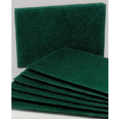SKILCRAFT® Scouring Pad 9.5X6X0.25 IN Light Duty Nylon Green Rectangle 10/Case
