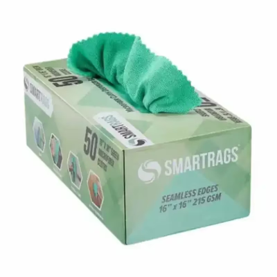 Smartrags Cleaning Cloth 16X16 IN Microfiber Green Square Pop-Up Box 400/Case