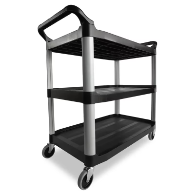 Xtra Utility Cart 40.6X20X38 IN 300 LB Black Gray Resin Open Sides 4 IN TPR Caster 1/Each