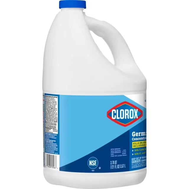 Clorox® Bleach 121 FLOZ Concentrate Antibacterial Child Resistant Screw Cap 3/Case