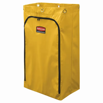 Janitorial Cleaning Cart Bag 24 GAL Yellow Vinyl 24 Gallon Zipper 1/Each