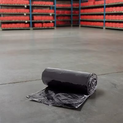 Victoria Bay Can Liner 43X46 IN 45-50 GAL Black LLDPE 1.2MIL Roll 100/Case