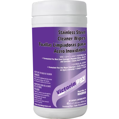 Victoria Bay Citrus Scent Stainless Steel Cleaner & Polish Wipe Oil-Based 40 Count/Pack 1 Packs/Case 40 Count/Case