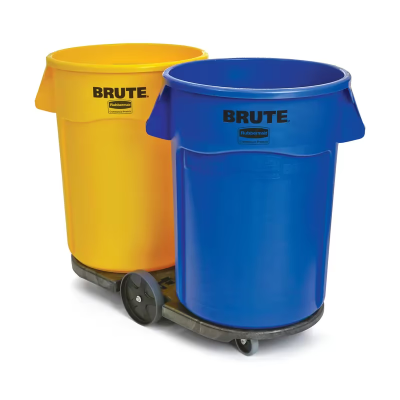 Brute® Trash Can Dolly 45.06X20.75X8.5 IN 400 LB Black Resin Tandem Swivel 1/Case