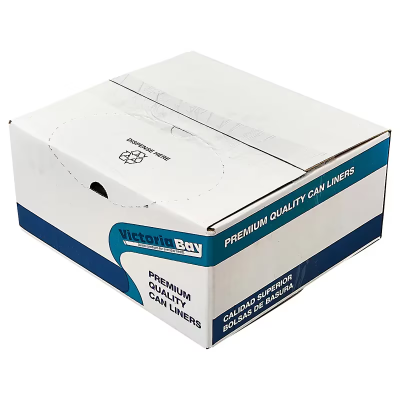 Victoria Bay Can Liner 43X48 IN Black Plastic 22MIC Roll 25 Count/Pack 6 Packs/Case 150 Count/Case