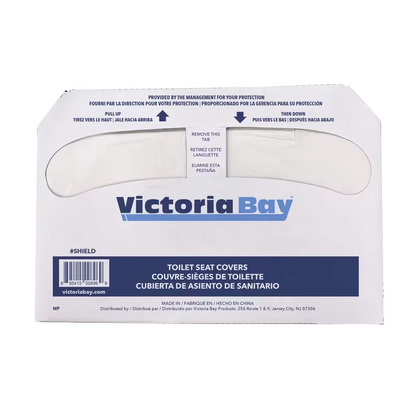Victoria Bay Toilet Seat Cover White Half-Fold 5000/Case