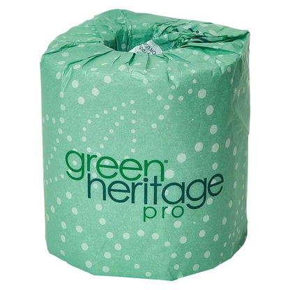Green Heritage Pro Toilet Paper & Tissue Roll 4.4X3.1 IN 2PLY White 500 Sheets/Roll 96 Rolls/Case