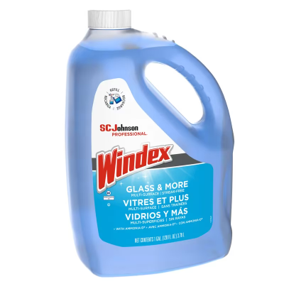 Windex® Clean Scent Window & Glass Cleaner 1 GAL Multi Surface Concentrate Ammoniated 4/Case