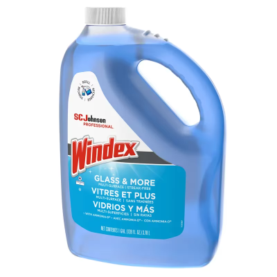 Windex® Clean Scent Window & Glass Cleaner 1 GAL Multi Surface Concentrate Ammoniated 4/Case