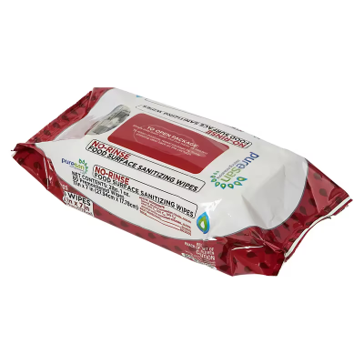 Unscented Food Service Sanitizer Wipe No Rinse 80 Count/Pack 12 Packs/Case