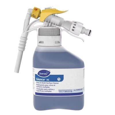 Glance® Window & Glass Cleaner 1.5 L Multi Surface Liquid Concentrate RTD Ammoniated 2/Case