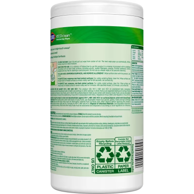 Clorox® EcoClean™ Disinfectant Wipe 75 Count/Pack 6 Packs/Case
