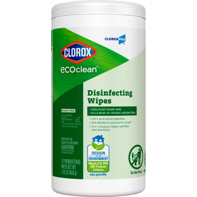 Clorox® EcoClean™ Disinfectant Wipe 75 Count/Pack 6 Packs/Case